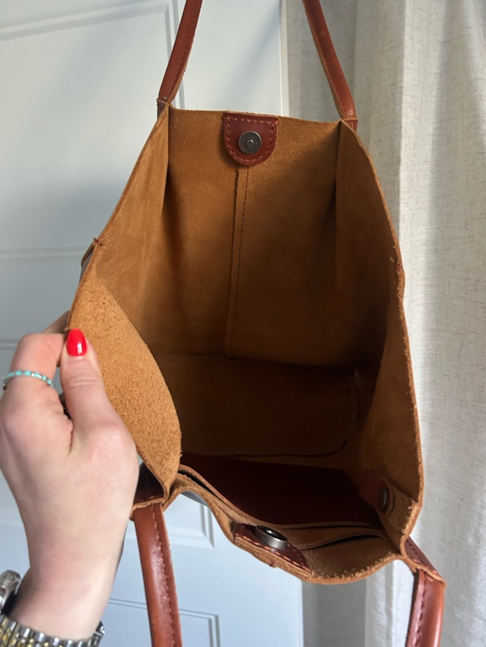 Portland Leather Large Devan Tote NWOT in Nutmeg - Picture 4 of 5